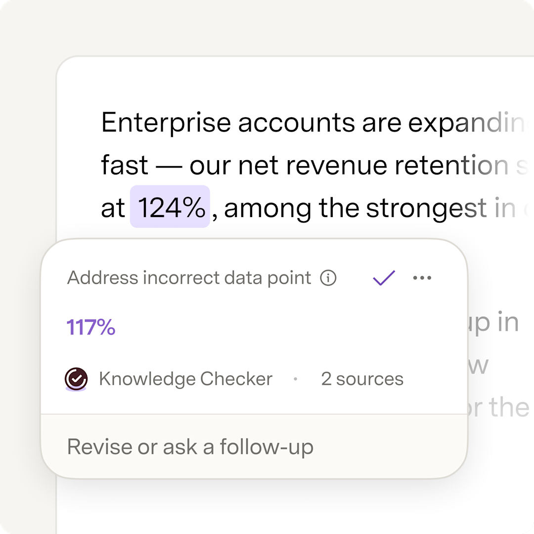 Knowledge Checker addressing an incorrect data point