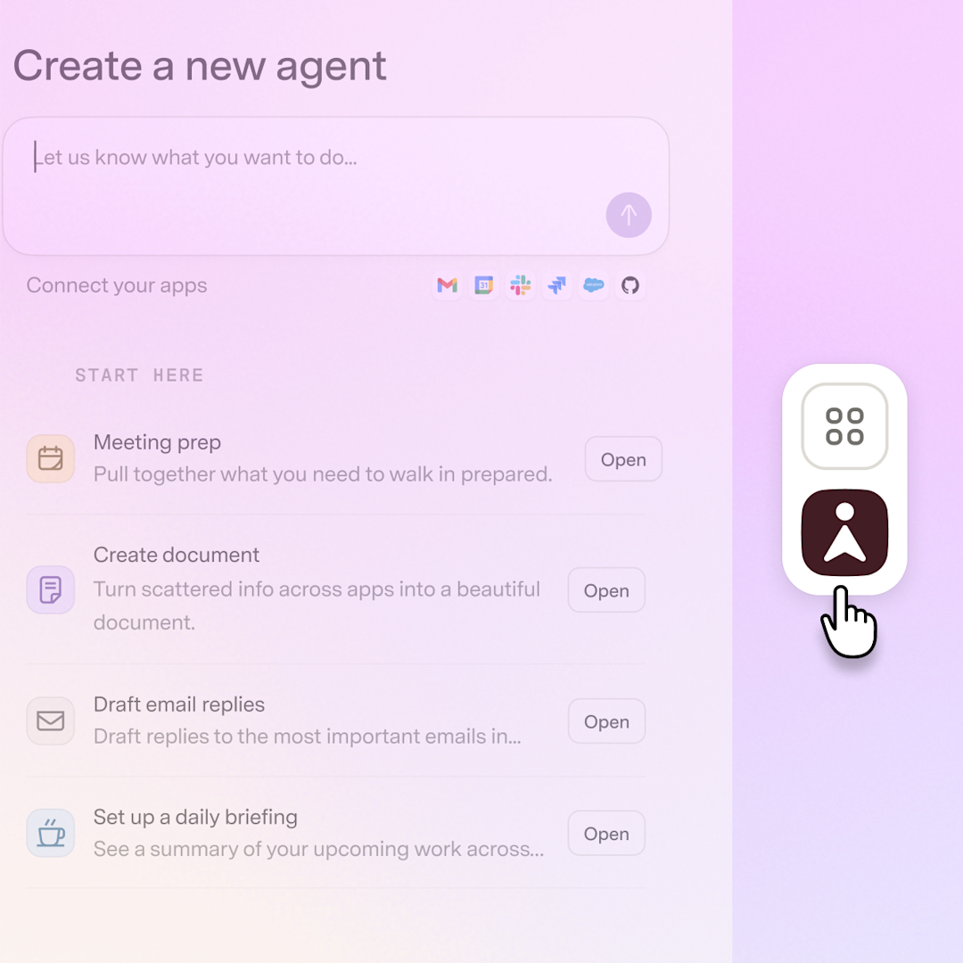 Superhuman Go chat interface, showing where to start a new conversation