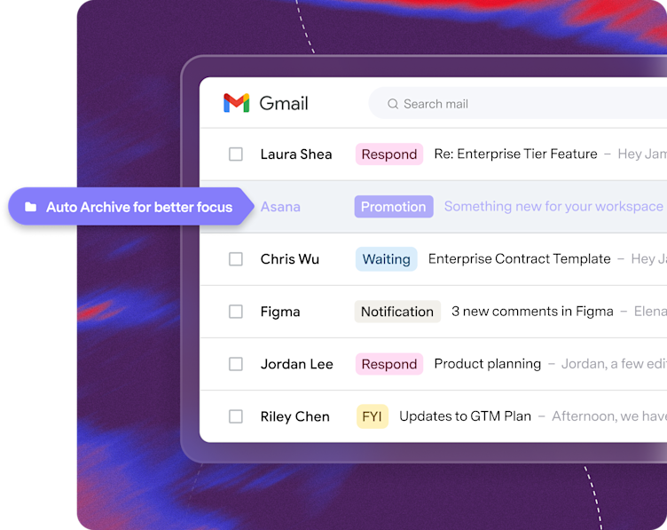 Gmail inbox with marketing and social emails automatically archived