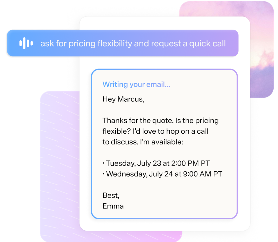 Write with your voice with Superhuman Mail