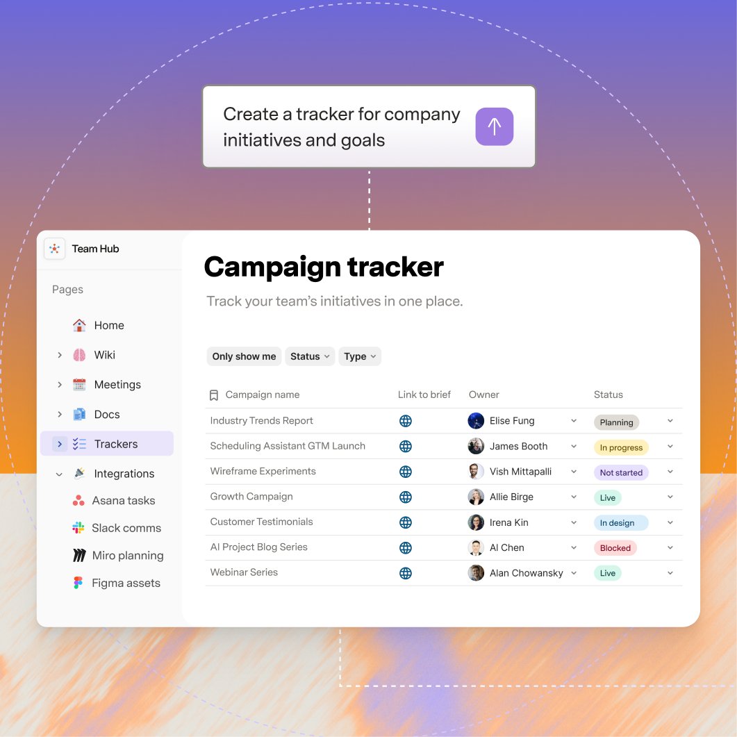 Campaign tracker shown in superhuman docs