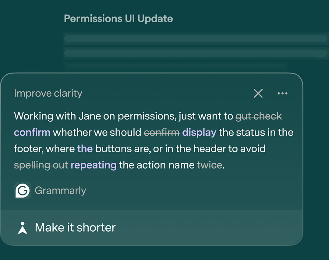 A view of Grammarly docs