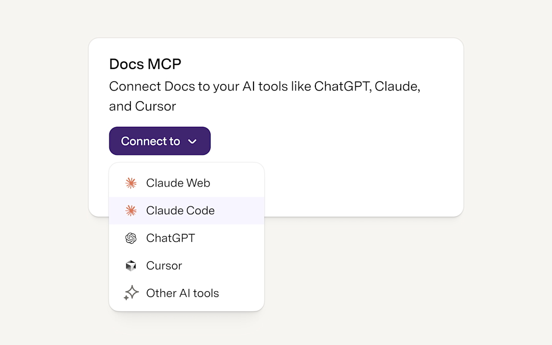 Docs MCP connect to AI tools