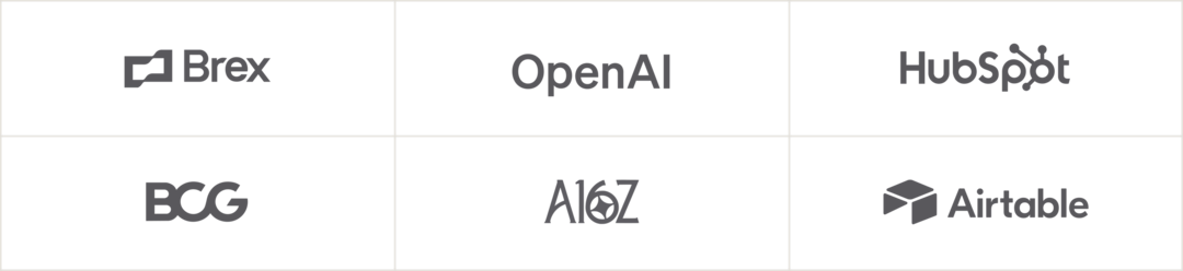 Brex, Open AI, HubSpot, BCG, A16Z, Airtable