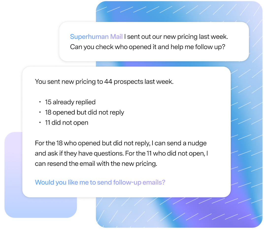 Superhuman Mail helping with follow-ups
