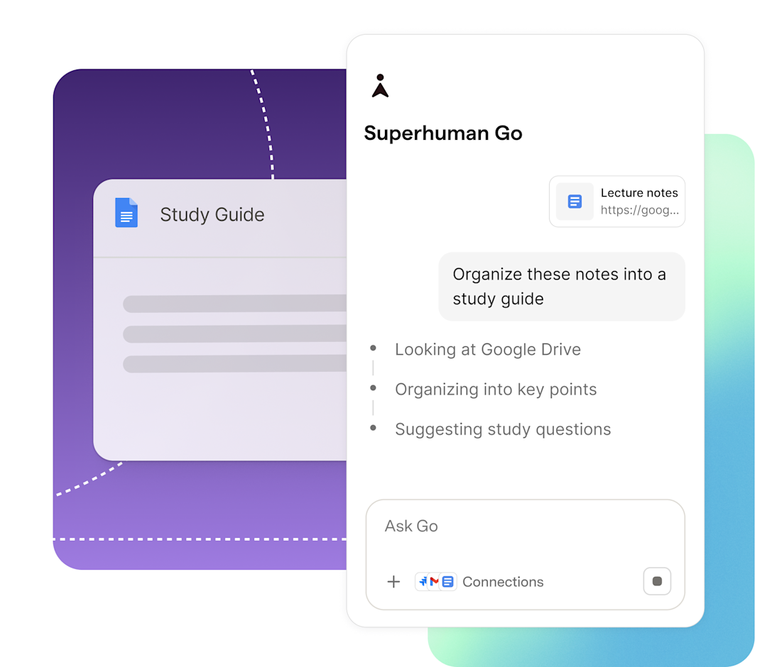 Superhuman Go organizing notes into a
study guide