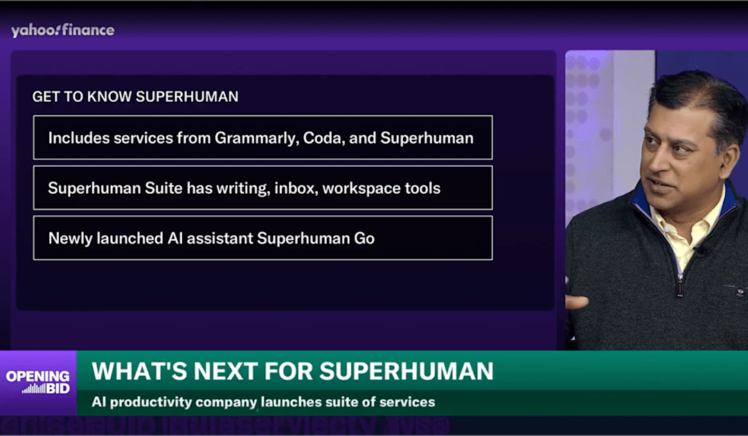 Superhuman CEO Shishir Mehrotra appears on Yahoo Finance to talk about what's next for Superhuman