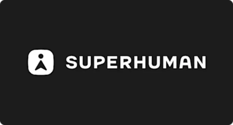 Superhuman logo _ white _ dark bg