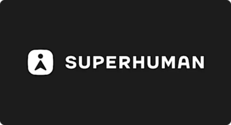 Superhuman logo _ white _ dark bg