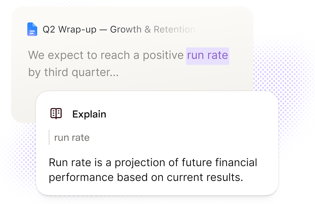 Go prompt: Run rate is a projection of future financial performance