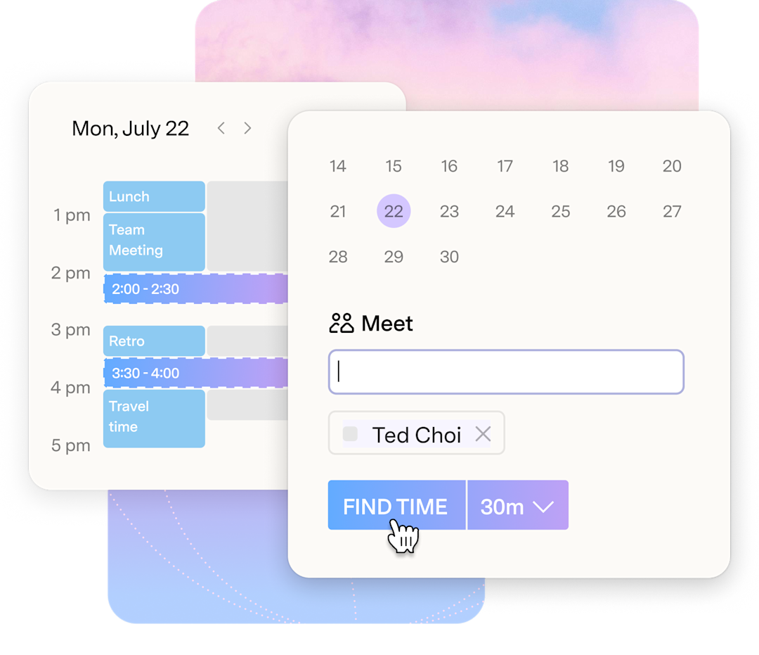 Superhuman Mail Calendar finding time to meet