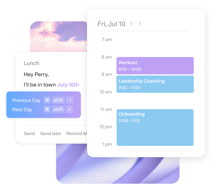 Superhuman Mail calendar