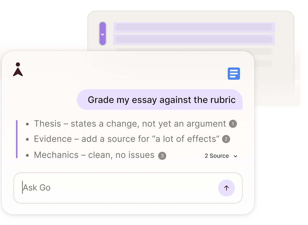 Go - Grade my essay against the rubric