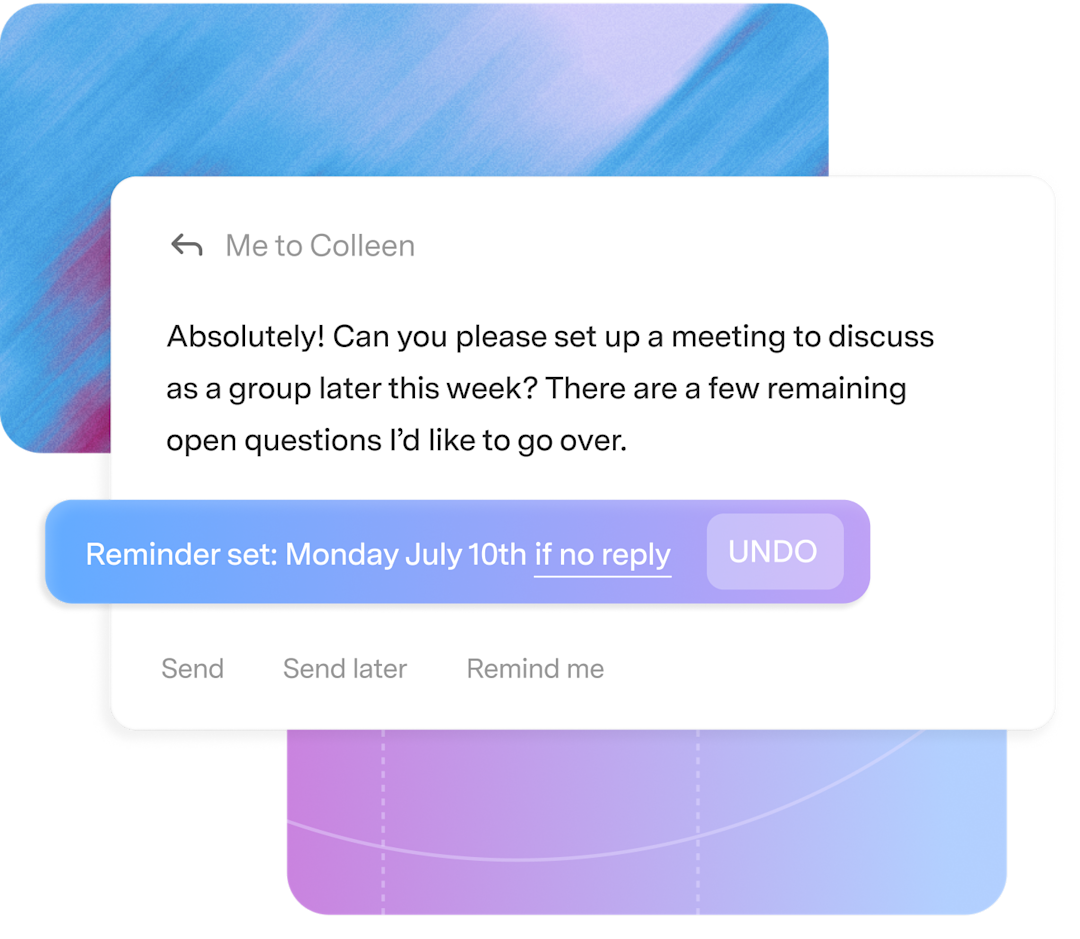 Superhuman Mail setting a follow up reminder