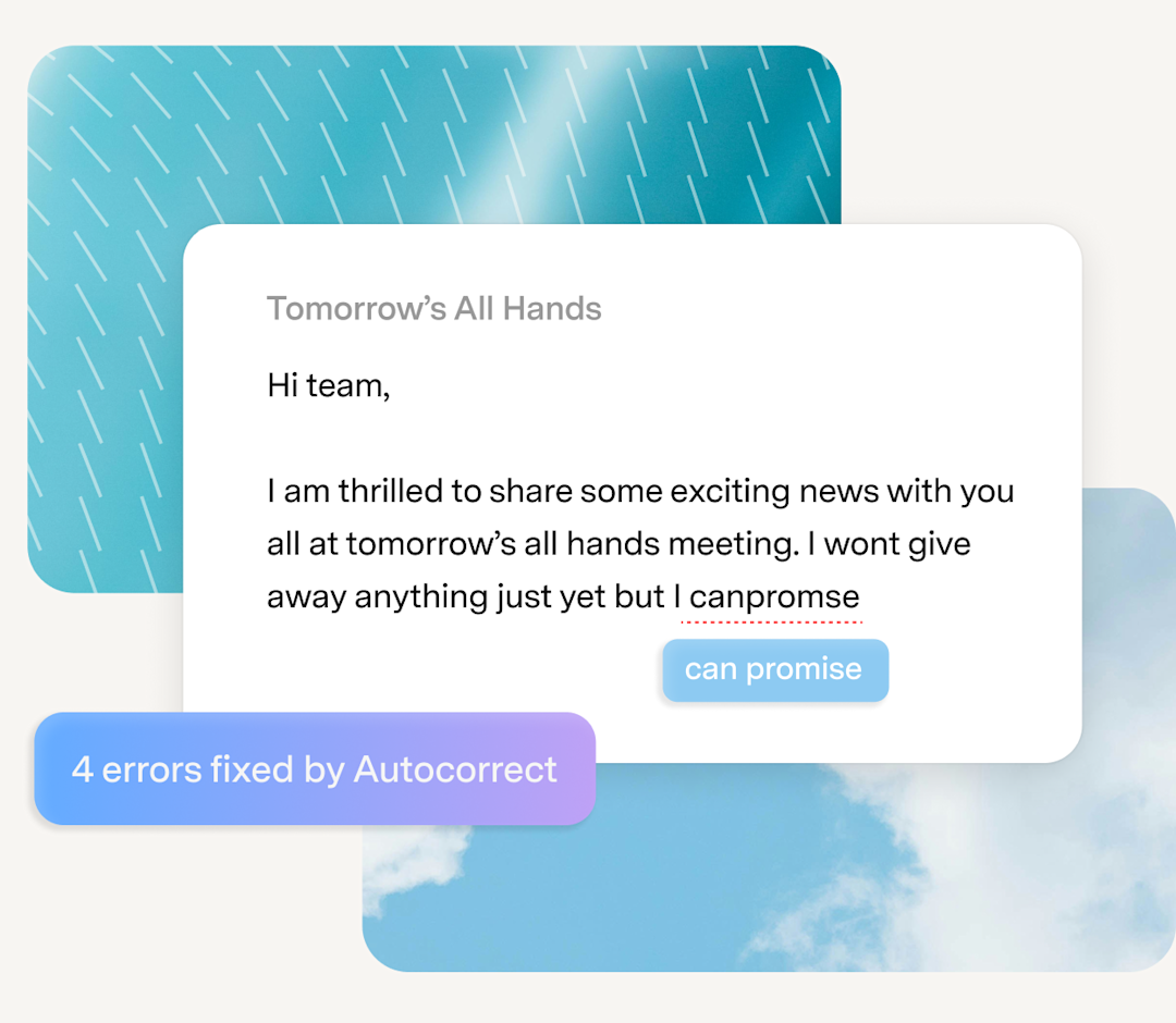 Superhuman Mail autocorrect