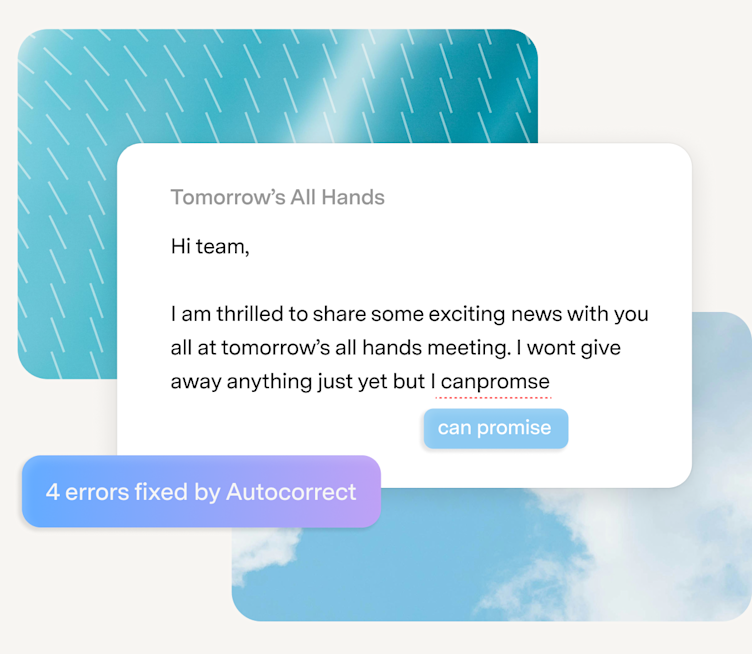 Superhuman Mail autocorrect