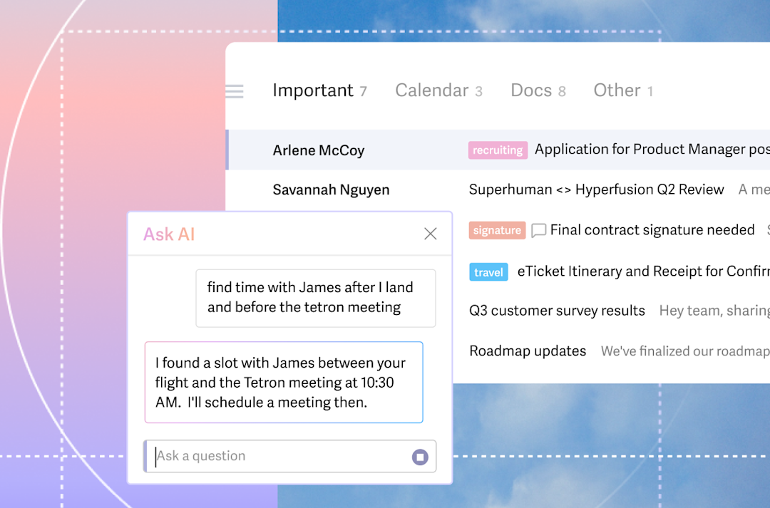 Ask AI feature in mail app