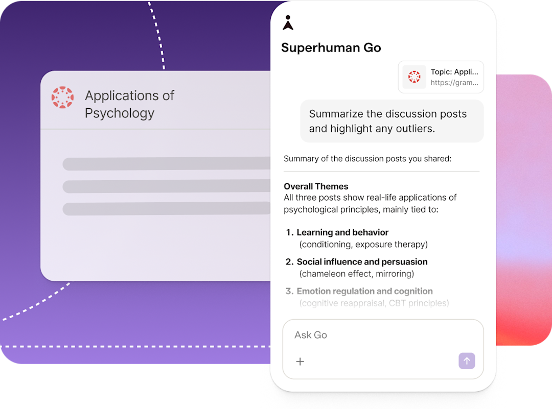 Product example of superhuman go on an applications of psychology paper