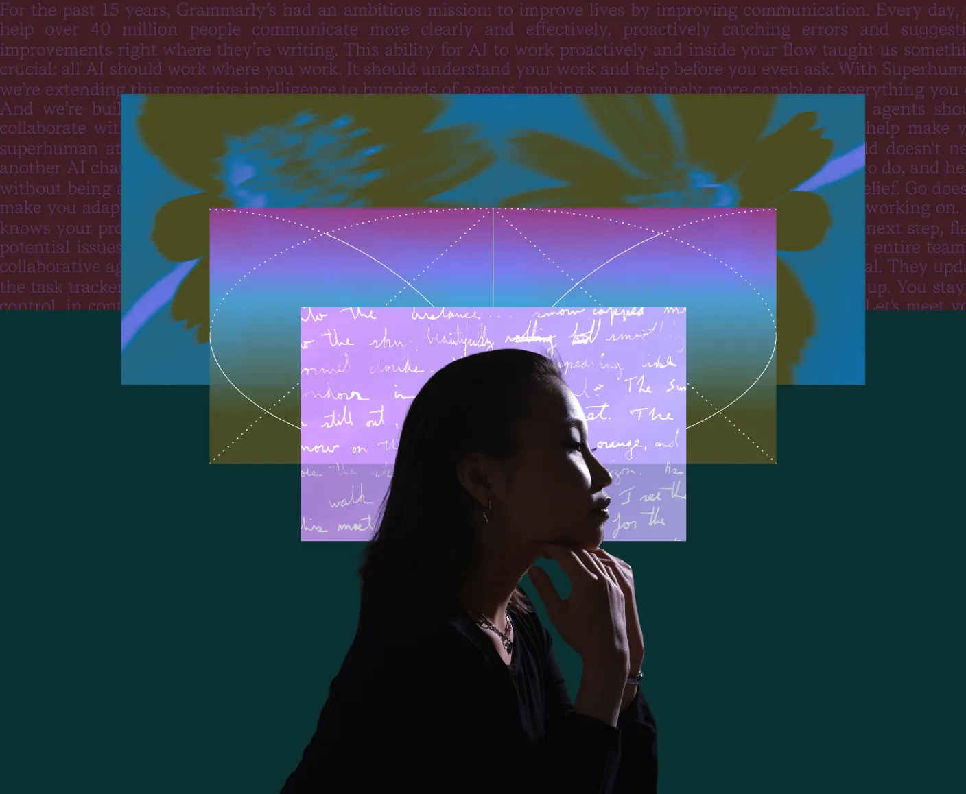 Girl drafting a Superhuman manifesto