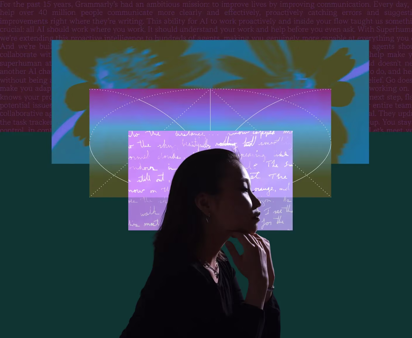 Girl drafting a Superhuman manifesto