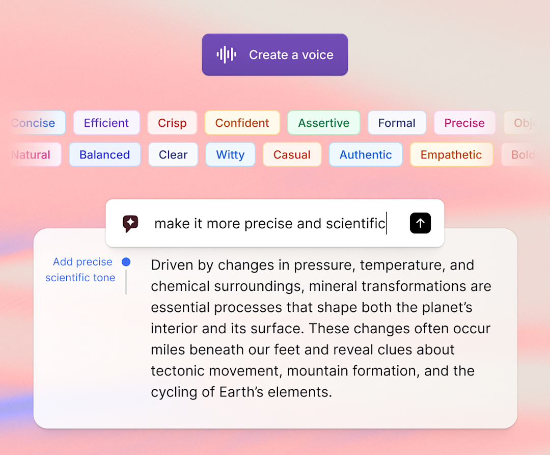 A user asking Grammarly to make their text more playful and fun