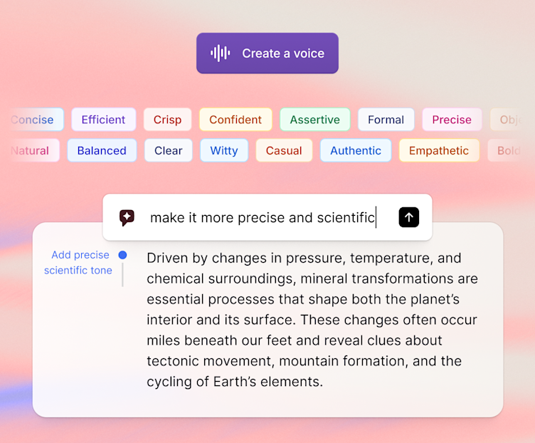 A user asking Grammarly to make their text more playful and fun