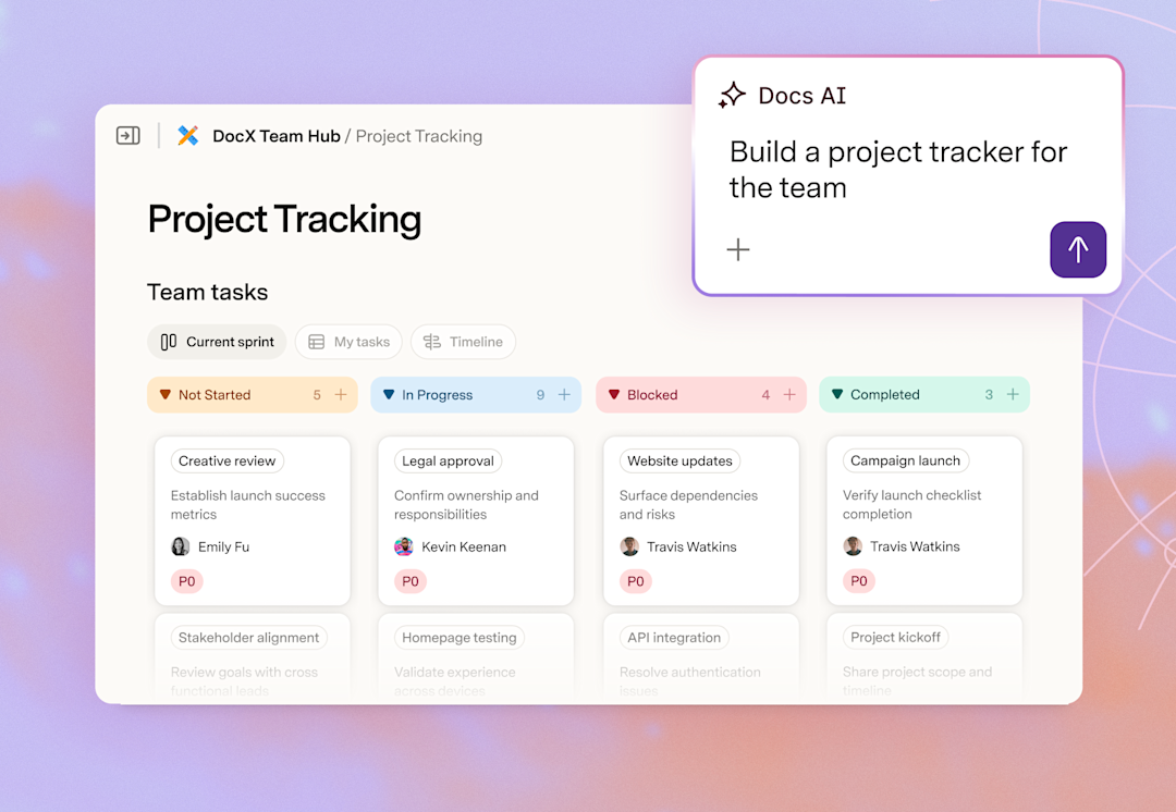 Docs project tracker