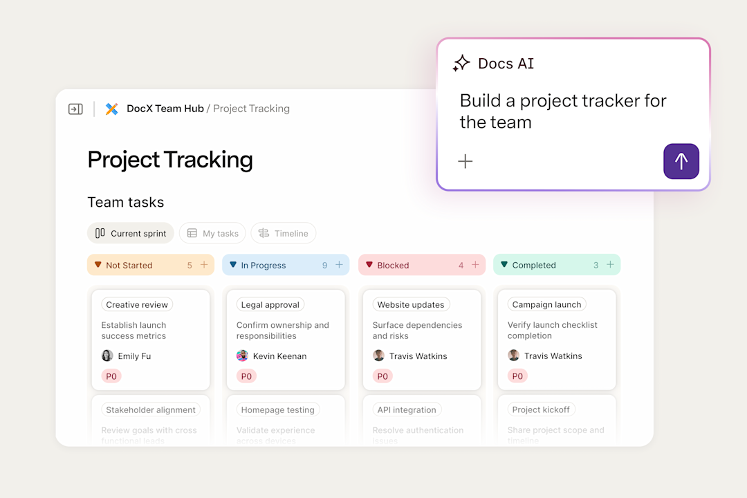 A Superhuman Docs project management view